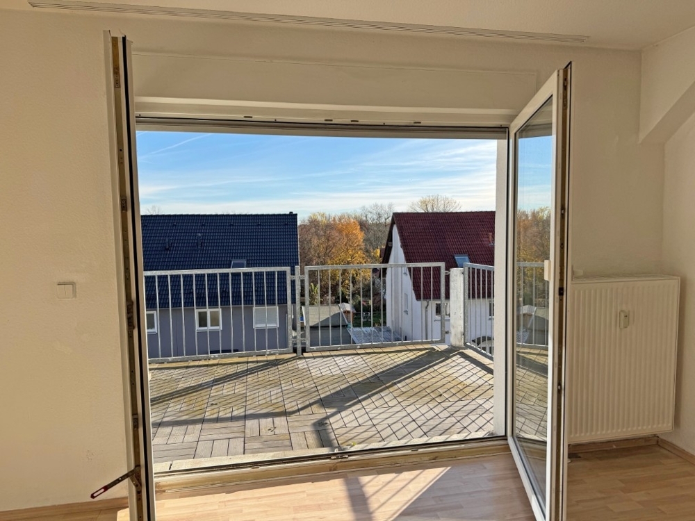 Blick zum Balkon